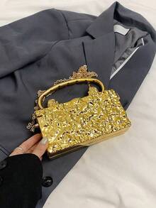 Modische, einfache, hochwertige, leichte Acryl Handtasche, nischendesign mit personalisierter Löwenkopf Dekoration, sehr attraktiv, multifunktional, tägliche Umhängetasche für Damen, geeignet für Dates, Arbeit, Pendeln und Einkaufen.