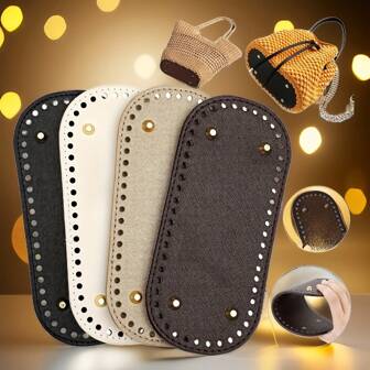 4 Piece Set Of Crochet Bag Base With Holes, Long Oval Shape, Multiple Colors, DIY Crossbody Bag And Handmade Wallet Shaper