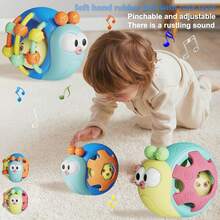 Elephant & Snail Hand Gripping Ball Rattle For Baby,Soft Rubber Bell For Sensory Development Random Colors - Multicolor - View 2
