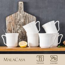6 Pieces Cup, Porcelain Cup Set, White Set, Daily Use, 390ml - White - View 4