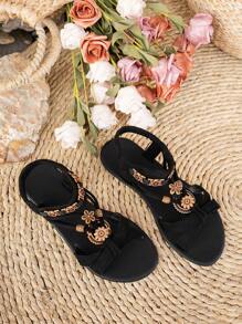 Women's Fashion Bohemian Style Flat Sandals, Comfortable Breathable Casual Dress Sandals, Versatile For Wedding, Party, Outdoor, Beach