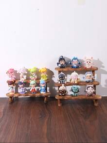 Creative Walnut Wood Display Rack, Character Figurine Shelving Unit, Ornament Stand - Walnut - View 3