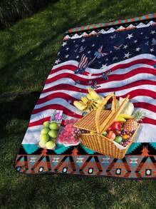 1pc Digital Printed Thickened Outdoor Oxford Cloth Waterproof Camping Mat