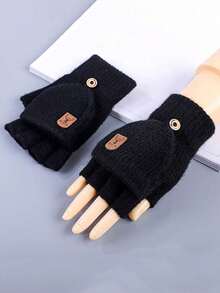 半双舒适厚针织冬季手套 - 兼容触摸屏,柔软透气 - 可手洗,男女通用 - 彩色 - 查看 18