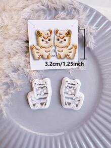 2pcs Exquisite Cartoon Cute Alpaca Jewelry Making Kit, Boho Style Design, Hollow Mold Clay Cutter, Perfect For DIY Handmade, Delicate Pattern, Beautiful & Fashionable, Art Piece | Jewelry Making Kit, High-Quality Polyester Resin Material, No Electricity Required - White - View 7
