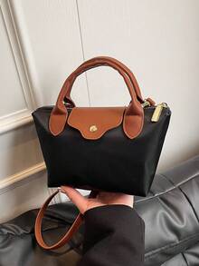 全新 女士 尼龙 休闲 托特包 单肩包 斜挎包 饺子包 - 棕色 - 查看 9