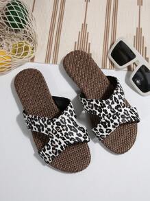 Bohemian Bow-Knot Women's Flat Slippers, Minimalist Elegant Fabric One-Piece Strap Sandals, Summer