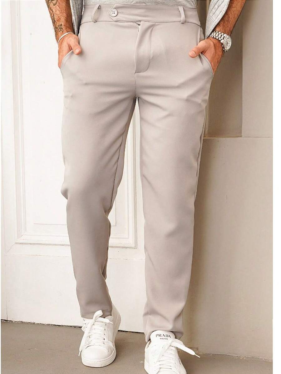 Men's Tailored Trousers - Gris Claro - Ver 1