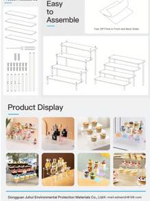 1 Set Multi-Functional Acrylic Cosmetic Display Rack, Modern Minimalist Transparent Showcase For Items, Suitable For Bedroom, Living Room, Kitchen,For Holiday Beach, Bathroom Collection, Bedroom Collection, Large Capacity