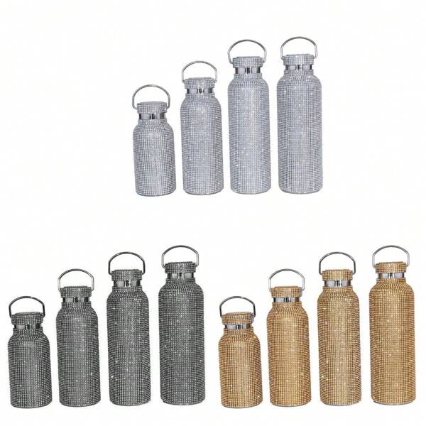 Diamond Water Bottle Bling Rhinestone Vacuum Flask Glitter Bottles Gift