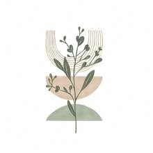 1/3Pcs Abstract Botanical Geometry Wall Arts ,Optional Frame Floral Lines, Women's Abstract Posters, Fashionable Wall Arts Decoration, Bedroom, Living Room, Office Home Decoration Paintings