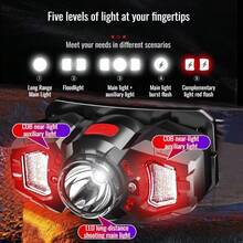 1 PIEZA Linterna frontal LED de alta luminosidad recargable por USB con sensor de movimiento, lámpara frontal portátil para pesca, camping, exteriores y trabajo