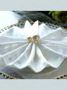 Pearl Napkin Rings, Napkin Holder,Wedding Table Setting, Elegant Pearl Design Metal Napkin Ring Set For Wedding Dinner Decoration, Faux Pearl Metal Decorations For Weddings, Parties And Banquets, Hotel Wedding Table Napkin Rings, The Surface Material Is Shiny, Adding Luxury To The Table Setting,Festival Family Gathering, Kitchen Dining Table Decor,Picnics, Dinner Party.