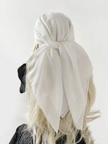 1件装女士纯色亚麻质感方形头巾，可作女士头巾、头巾、沙滩巾、日常佩戴、节日装饰围巾、发带、头巾、防晒围巾，适合搭配连衣裙和假日服饰。 - A90仿棉麻 - 查看 14