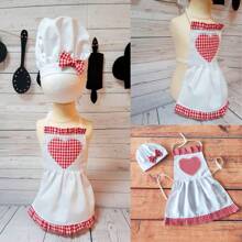 2 Stück/Set Neugeborenen Baby Fotografie Requisite Baby Koch Outfit, Koch Mütze und Schürze Set, Säugling Baby Koch Kostüm, Neugeborenen Fotoshooting Outfit, Baby-Shower Familie Dekorationen Geschenke, für Baby-Shower Osterfest Geschenke für Mädchen/Jungen