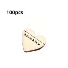 Pack Of 100 Wooden Hearts, 12 Mm Wooden Hearts, Wooden Hearts For Labeling, Wooden Hearts, Small Decoration, Wedding Decoration, Confetti Decoration For Birthday, DIY, Craft, Table,Christmas