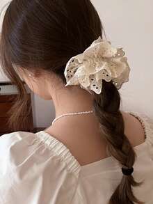 3 szt./1 szt. Damskie gumki do włosów 3,94 cala/10 cm, czarne/białe/brązowe, wysokiej jakości, koronkowe, puste, modne, uniwersalne, eleganckie, minimalistyczne, odpowiednie do codziennego noszenia, na co dzień, na imprezę, dojazdy do pracy, na plażę, do mycia twarzy, kucyka, makijażu, dopasowujące się ubrania, gumki do włosów, gumki do włosów