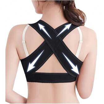 1 قطعة ملابس تصحيح وضع القوام مع شكل آمامي قابل للتعديل، ملابس داخلية للنساء، ملابس رياضية لتشكيل الصدر، مساعد على جلوس مستقيم ، تأمين الظهر والملابس الرياضية