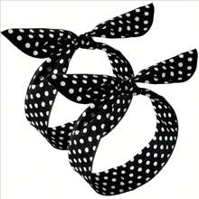 2/4pcs Polka Polka Dot Headband Suitable For Girls And Women, Vintage Bandana (Red, Black, White) Printed Headband From The 1950s, Cute Bow Dots, Hair Accessories For Women's Daily Use Turban Headband Sweatband