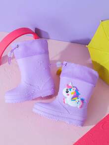 2025升级款儿童雨靴加厚保暖防水可爱卡通款式高档男女童橡胶鞋小学生款清新款式扎实设计