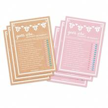 25 piezas Juegos de fiesta de baby shower feliz aptos para bebés niños o niñas, 50 piezas Tarjetas de juego "¿Mamá o Papá?: ¿Quién?", Tarjetas de actividad divertidas, unisex, se proporcionan ideas creativas - Multicolor - Ver 2