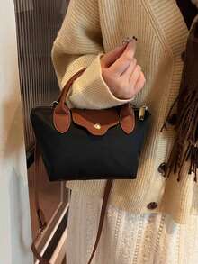 全新 女士 尼龙 休闲 托特包 单肩包 斜挎包 饺子包 - 棕色 - 查看 5