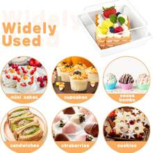 5pcs/10pcs/20pcs Dessert Boxes With Clear Lids Charcuterie Boxes, Oil Proof Kraft Paper, White Pink Kraft Paper Bakery Boxes, Perfect For Cookies Macaron Cake Sandwich, For Weddings Parties And Special Occasions