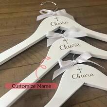 Personalized Custom Name Outfit Dress Cross White Hanger Girl Boy Christening Baptism 2025 1st First Holy Communion Decoration Favor Keepsake Gift,Home Harmony - White - View 2