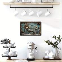2pcs Vintage Mermaids Metal Sign Wall Decor Art Tin Painting, Wall Decoration, Cafe Decoration, 7.8*11.8inch