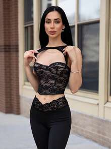 Carolina Barros Music Festival Holiday Black Removable Corset Top, Concert Outfits - Black - View 2