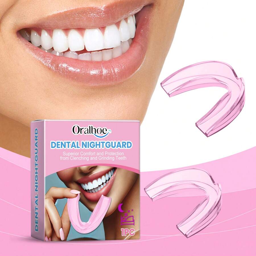 1pc Pink Night Mouth Guard Teeth Grinding Protector, Anti-Clenching & Grinding To Protect Teeth