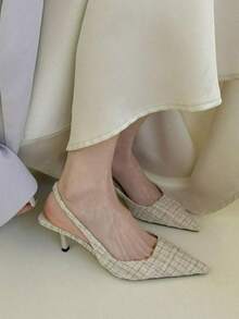 Tacones altos de mujer, tacones altos puntiagudos, tacón abierto, a la moda y versátiles