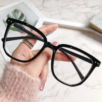 1/2/3pcs Women Square Black Fashion Glasses Minimalist Versatile