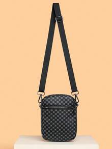 New Men's Casual Versatile Shoulder Bag, Crossbody Sling Backpack, Travel Organizer Bag, Printed Design - Navy Blue - View 8