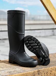 1 par de botas altas para hombre para pesca/lluvia, botas de trabajo versátiles impermeables antideslizantes, botas de goma gruesas y duraderas