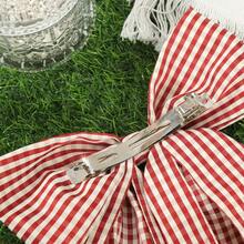 1 件超大格子蝴蝶结弹性发夹，带飘带，适合日常装扮爪夹发夹发夹 - 彩色 - 查看 4