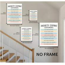 Print Painting, Anxiety Coping Statements Educational Poster - Frameless 8X10 Inch Mental Health Emotions Chart For Home Office Decor, Counselor'S Tool For Calming Corner, Teaching Aid For Stress Management And Emotional Well-Being,Back To School,School Supplies - Multicolor - View 7
