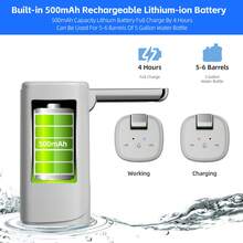 5加仑饮水机，USB Type-C 充电式自动水泵，便携式电动饮水机，适用于 2-5 加仑瓶装水