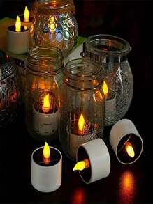 Solar Powered Candle Outdoor Waterproof, 6 LED Flameless Solar Tea Light Candles With Dusk To Dawn Sensors, Suitable For Window Exterior Lantern Porch Garden Courtyard Decoration
