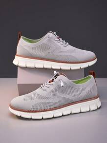Sapatos Esportivos Respiráveis Estilo Britânico para Homens, Tênis de Corrida em Tela, Sapatos de Fitness, Tamanhos Grandes Até 48, Verão
