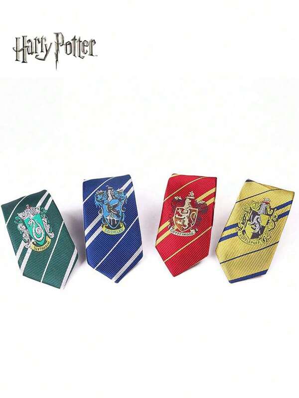 Harry Potter 1/4pcs Harry Potter Officially Licensed Tie Hogwarts Gryffindor Slytherin Ravenclaw Hufflepuff Manual Knotting Badge Striped Knit Fashions Tie Movie Peripherals British College Style Party Dress Up Props Shirts Accessories Creative Room Desktop Decorations Birthday Surprise Christmas Halloween Gifts For Family And Friends Harry Lover