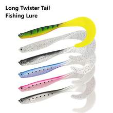 5pcs Lifelike Soft Worm Swim Baits - Soft Lures For Effective Fishing With Realistic Design - Long Twister Tail Fishing Bait For Freshwater And Saltwater,12cm/7g - Multicolor - View 2