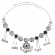 1 pièce Chaîne de taille décorative de pièce de monnaie vintage, ceinture de taille en métal bohème à franges. Accessoire de danse du ventre pour assortir une robe. Convient pour le port lors de festivals de musique et de soirées
