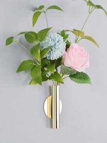 1/2/3 ملصقات ديكور الحائط، قلادات غير مثقوبة، ترتيبات زهور معدنية، زهور صناعية، ديكورات حائط داخلية، أواني زهور ديكور المنزل ديكور الغرفة أواني زهور أواني زجاجية - الذهبي - مشاهدة 6