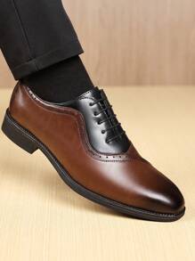 Mioeert Zapatos formales de vestir para hombres, zapatos oxford de negocios, zapatos derby, zapatos abrocha-ala estilo retro