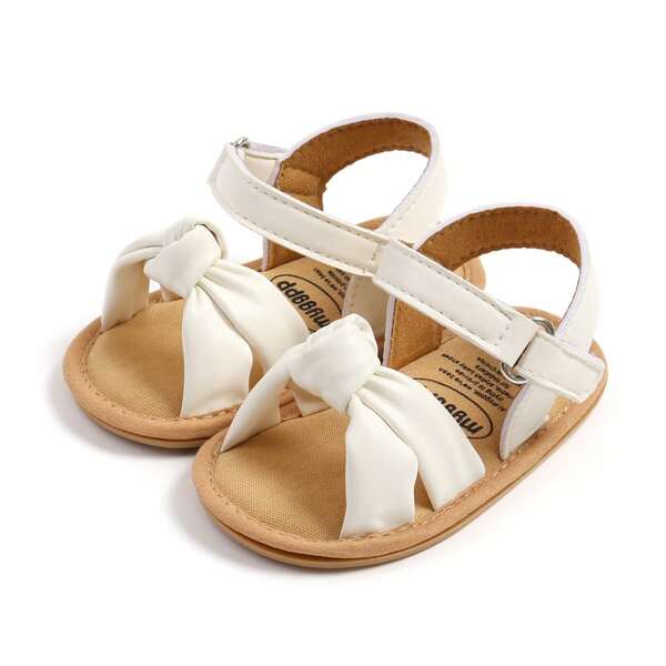Baby Girls Open Toe Sandals Summer Knotted Twist Soft Non-Slip Walking Shoes For Toddler Newborn Infant