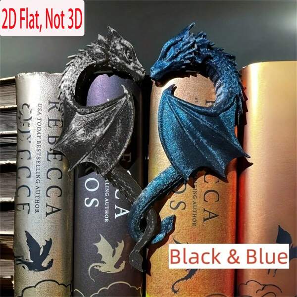 Decoración de esquina de libro de madera con diseño de corazón de dragón fantasy - Diseño de doble dragón, perfecto para el hogar, la oficina o la biblioteca, decoración de libros, múltiples colores, adecuado para entusiastas de lo fantasy, ideal para estantería o exhibición en la pared, regalo de cumpleaños perfecto, regalo de fiesta, regalo de temporada de regreso a clases, regalo de temporada de graduación, adecuado para familiares y amigos (Tenga en cuenta antes de hacer un pedido, este producto es una placa plana de madera 2D, no es 3D)