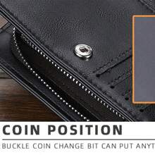 New Zipper Short Wallet Men's Multi-Card Fashion Vertical Mini Button Wallet Men's Card Bag Black Card Holders Waller Purse Men Anniversary Gift Gift For Men Gift For Men Gift For Men Gift For Men Gift For Men Gift For Men