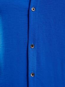Men's Short Sleeve Shirt Elegant Casual Party Work - 霧霾藍 - 查看 5
