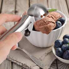 1pc Premium Ice Cream Scoop With Trigger Ice Cream Scooper Stainless Steel, Heavy Duty Metal Icecream Scoop Spoon Dishwasher Safe, Perfect For Frozen Yogurt, Gelatos, Sundaes ,Stainless Steel Ice Cream Scoop, Perfect For Frozen Yogurt, Multi-Functional Ice Cream Scoop